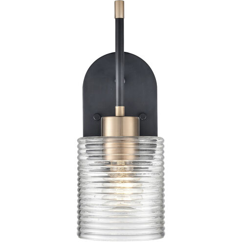 Renitta 1 Light 7.9 inch Matte Black/Modern Gold Bathroom Wall Sconce Wall Light